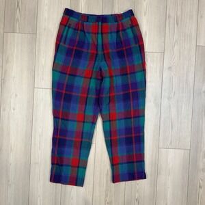 Avoca Collection Women's Plaid Trousers Made Ireland XL Pure New Wool Lined‎
